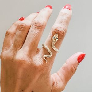 14k snake ring size 6.5, emerald eyes, by Goodstone